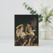 メロンおよびブドウ1645-46年を食べている2人の子供 ポストカード (スタンド正面)