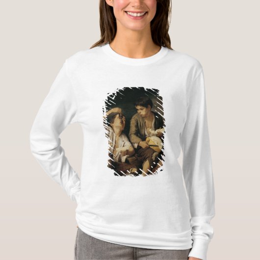 メロンおよびブドウ1645-46年を食べている2人の子供 Tシャツ (正面)