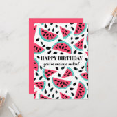 メロンお洒落誕生日でスイカ カード (正面/裏面インサイチュ)