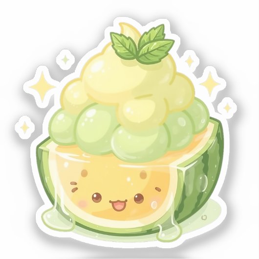 メロンかき氷 シール (正面)