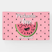 メロンかわいいスイカのピンク誕生日 横断幕 (横)