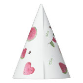 メロンかわいいスイカの女の子1歳の誕生日 パーティーハット (裏面)