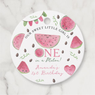 メロンかわいいスイカの女の子1歳の誕生日 フェイバータグ