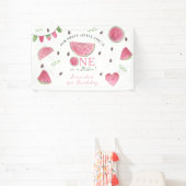 メロンかわいいスイカの女の子1歳の誕生日 横断幕 (インサイチュ)