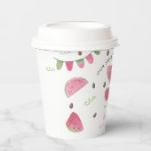 メロンかわいいスイカの女の子1歳の誕生日 紙コップ (正面)