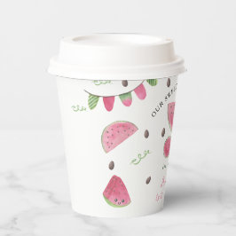 メロンかわいいスイカの女の子1歳の誕生日 紙コップ
