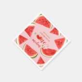 メロンかわいいスイカピンク1歳の誕生日 スタンダードカクテルナプキン (角)