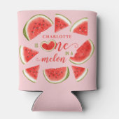 メロンかわいいスイカピンク1歳の誕生日 缶クーラー (裏面)