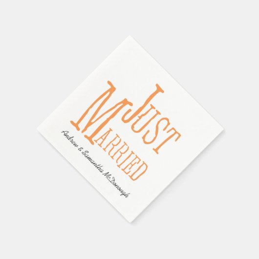 メロンたった今結婚しましたパーソナライズされた紙ナプキン スタンダードカクテルナプキン (角)