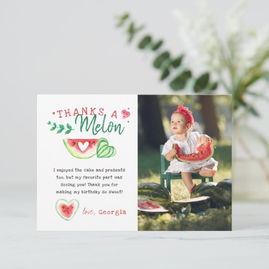 メロンちゃんありがとう|スイカの誕生日ありがとう サンキューカード (スタンド正面)