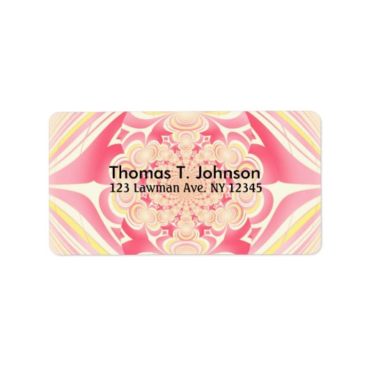 メロンと黄色のフラクタル・アート ラベル (正面)