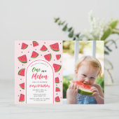 メロンにひとつだけのキュートな赤ちゃんの1歳誕生日 招待状 (スタンド正面)