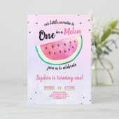 メロンにひとつだけの女の子 1歳の誕生日スイカの夏 招待状 (スタンド正面)