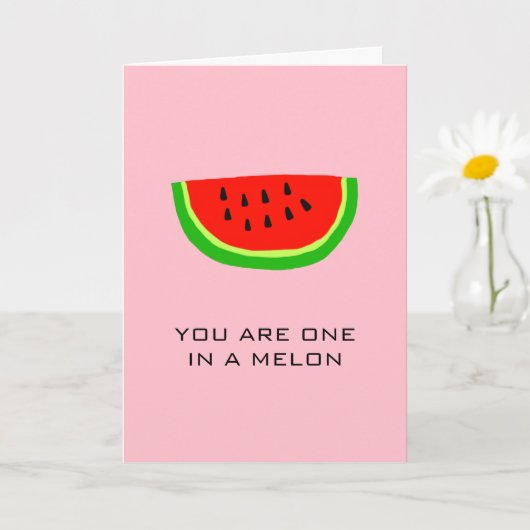 メロンにひとつだけの愛のフルーツパンフレーズ カード (小さな植物)