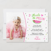 メロンにひとつだけの誕生日感謝カード 招待状 (正面)