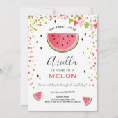 メロンにひとつだけの誕生日招待状 スイカ 招待状 (正面)