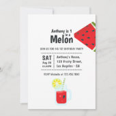 メロンにひとつだけの1歳誕生日パーティー 招待状 (正面)