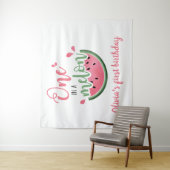 メロンにひとつ ウォーターカラー メロン 水彩 1歳の誕生日 タペストリー (インサイチュ)