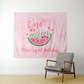 メロンにひとつ ウォーターカラー メロン 水彩 1歳の誕生日 タペストリー (インサイチュ(横))