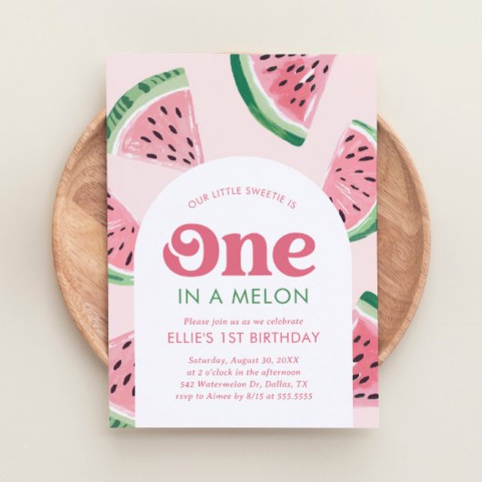 メロンにひとつ  ワ watermelon バースデー 招待状
