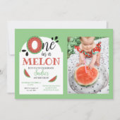 メロンにひとつ 子供の最初の誕生日 招待状 (正面)