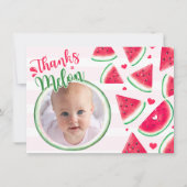 メロンにひとつ 1歳の誕生日お礼カード 招待状 (正面)
