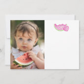 メロンにひとつ 1歳の誕生日お礼カード 招待状 (裏面)