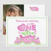 メロンにひとつ 1歳の誕生日お礼カード 招待状 (正面/裏面)