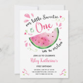 メロンにひとつ 1歳の誕生日スイカ 招待状 (正面)