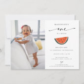 メロンにひとつ 1歳の誕生日パーティーの写真 招待状 (正面)