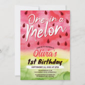 メロンにひとつ 1歳の誕生日パーティー 招待状 (正面)