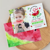 メロンにひとつ 1歳の誕生日写真招待状 招待状