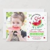 メロンにひとつ 1歳の誕生日写真招待状 招待状 (正面)