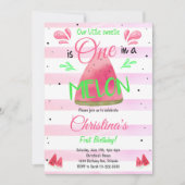 メロンにひとつ 1歳の誕生日招待状 招待状 (正面)