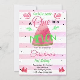 メロンにひとつ 1歳の誕生日招待状 招待状