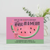 メロンにひとつ 1歳の誕生日 水彩画パーティー招待状 招待状 (スタンド正面)