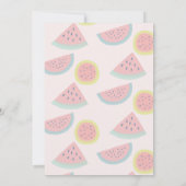 メロンにひとり 白い 1歳の誕生日 招待状 (裏面)