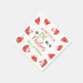 メロンに1つ1つ最初の誕生日パーティスイカ スタンダードカクテルナプキン (角)