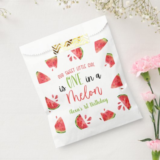メロンに1つ1つ最初の誕生日パーティスイカ フェイバーバッグ (封をした状態)