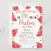 メロンに1つ1つ最初の誕生日パーティスイカ 招待状 (正面)