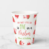 メロンに1つ1つ最初の誕生日パーティスイカ 紙コップ (裏面)