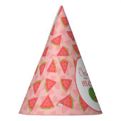 メロンに1つ1つ誕生日スイカ パーティーハット (左)