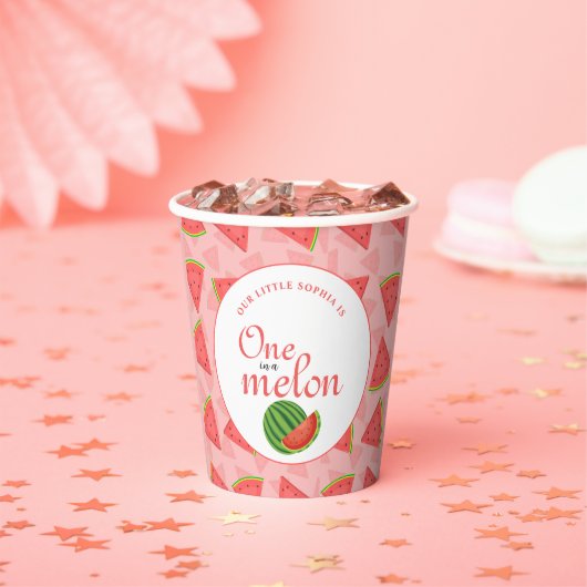メロンに1つ1つ誕生日スイカ 紙コップ (インサイチュ)