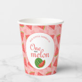 メロンに1つ1つ誕生日スイカ 紙コップ (正面)