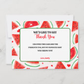 メロンに1つ1つ誕生日レッドサンキューカード 招待状 (裏面)