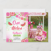 メロンに1個入り誕生日招待状パーティー 招待状 (正面)