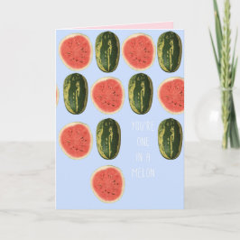 "メロンのあなたは1つ"のフルーツの挨拶状 サンキューカード