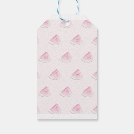 メロンのかわいいスイカの最初の誕生日 ギフトタグ (裏面)