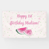 メロンのかわいいファースト誕生日の背景 横断幕 (横)