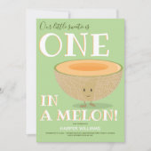 メロンのカンタロープファースト誕生日漫画 招待状 (正面)